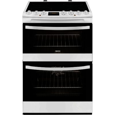 Zanussi ZCV68310WA Electric Ceramic Double Oven Cooker in White Zanussi ZCV68310WA Electric Ceramic Double Oven Cooker in White
